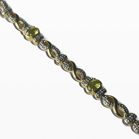 PERIDOT GOLDTONE TENNIS BRACELET - Picture 2 of 4